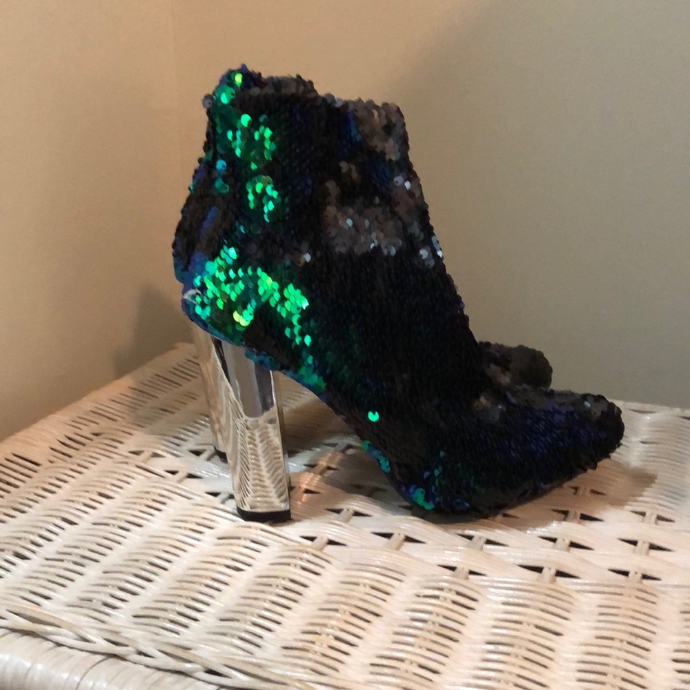 Sequined Heeled Booties